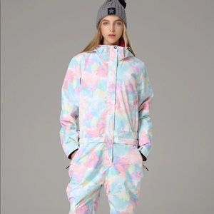 New Multicolored One-Piece Snowsuit